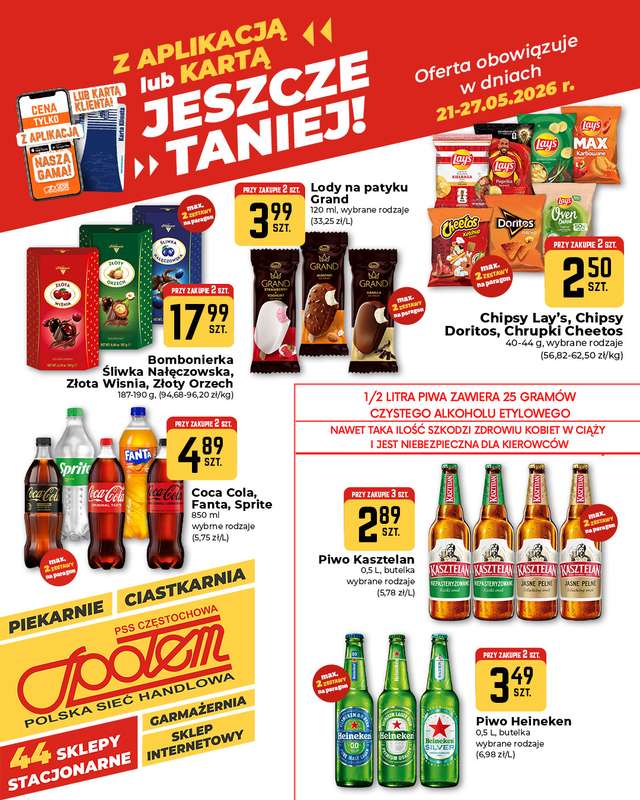 Społem Częstochowa - gazetka promocyjna Plakaty promocyjne od czwartku 21.05 do środy 27.05
