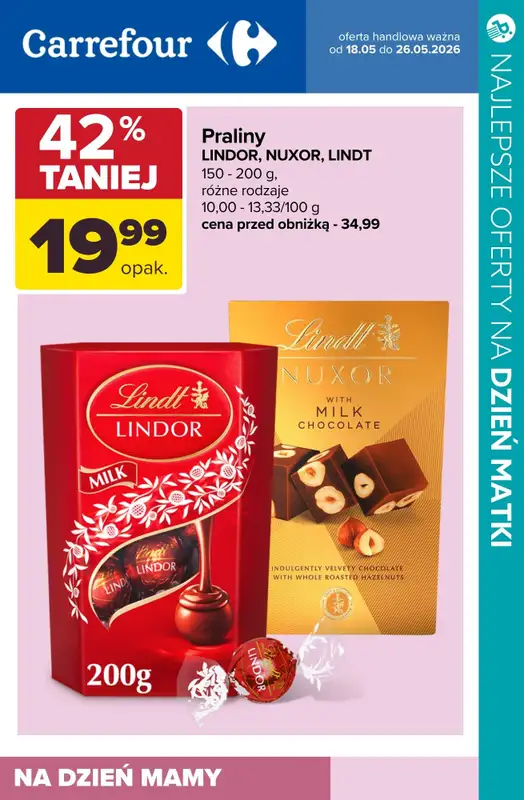 Dzień Matki - gazetka promocyjna Czekoladki na Dzień Matki - sprawdź oferty i promocje w marketach! od czwartku 21.05 do soboty 23.05 - strona 2