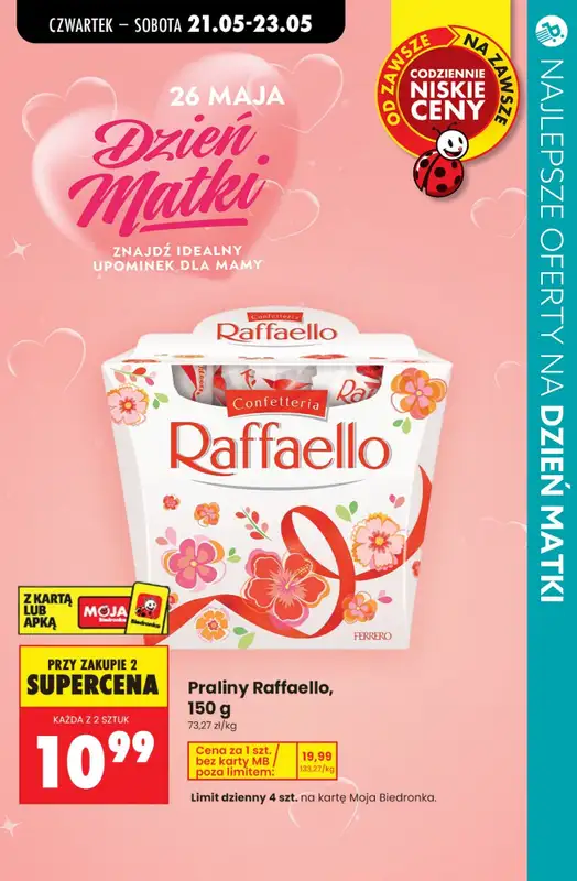 Dzień Matki - gazetka promocyjna Czekoladki na Dzień Matki - sprawdź oferty i promocje w marketach! od czwartku 21.05 do soboty 23.05 - strona 3