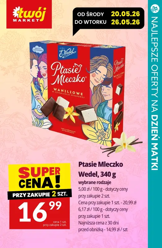 Dzień Matki - gazetka promocyjna Czekoladki na Dzień Matki - sprawdź oferty i promocje w marketach! od czwartku 21.05 do soboty 23.05 - strona 4