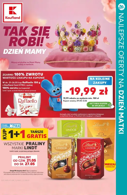 Dzień Matki - gazetka promocyjna Czekoladki na Dzień Matki - sprawdź oferty i promocje w marketach! od czwartku 21.05 do soboty 23.05 - strona 5