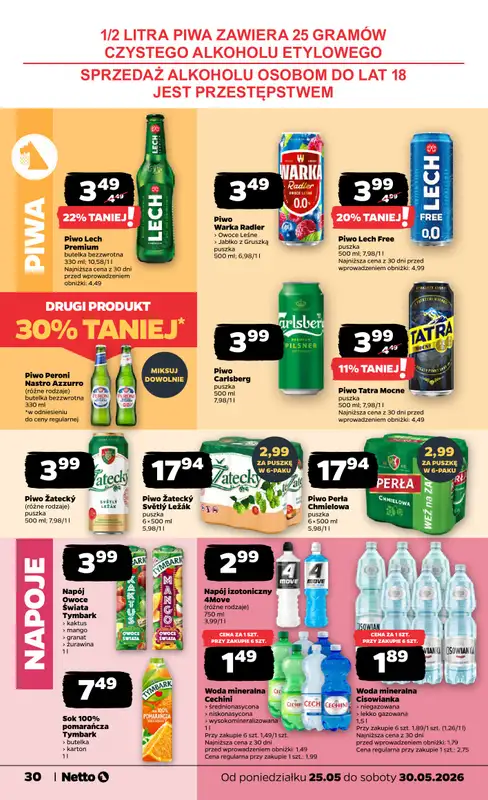 Netto - gazetka promocyjna Gazetka Spożywcza  do soboty 30.05 - strona 30