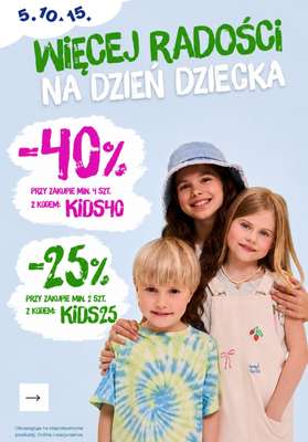5.10.15 - gazetka promocyjna -40% na nowości przy zakupie 4 szt. od czwartku 21.05 