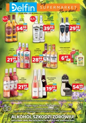 Delfin - gazetka promocyjna Ulotka alkoholowa  do niedzieli 07.06