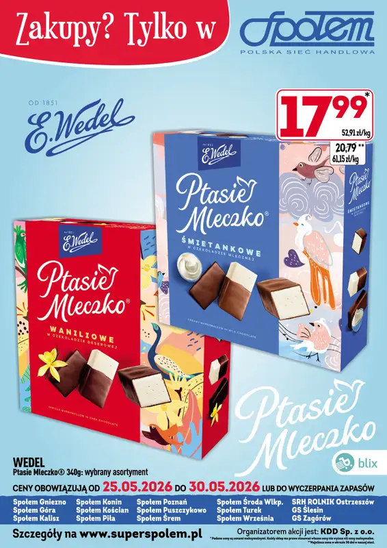 Społem - Blisko i Korzystnie - gazetka promocyjna Plakaty promocyjne PSS od poniedziałku 25.05 do soboty 30.05 - strona 3