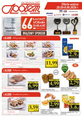 Społem - Blisko i Korzystnie - gazetka promocyjna Gazetka PSS Kalisz od piątku 22.05 do wtorku 09.06