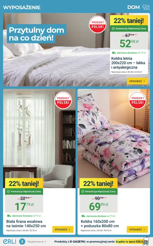ERLI - gazetka promocyjna Urządź dom taniej z ERLI! od piątku 22.05 do niedzieli 24.05 - strona 2