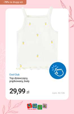Top dziewczęcy, prążkowany, biały