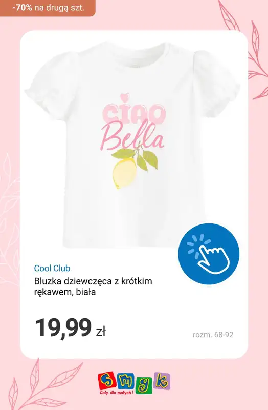 Smyk - gazetka promocyjna -70% na drugą koszulkę - łączy się z WYPRZEDAŻĄ! od piątku 22.05 do poniedziałku 25.05 - strona 14