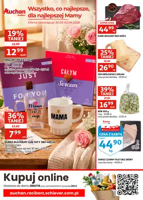 Auchan - gazetka promocyjna Gazetka Racibórz I Wszystko, co najlepsze, dla najlepszej Mamy  do wtorku 02.06