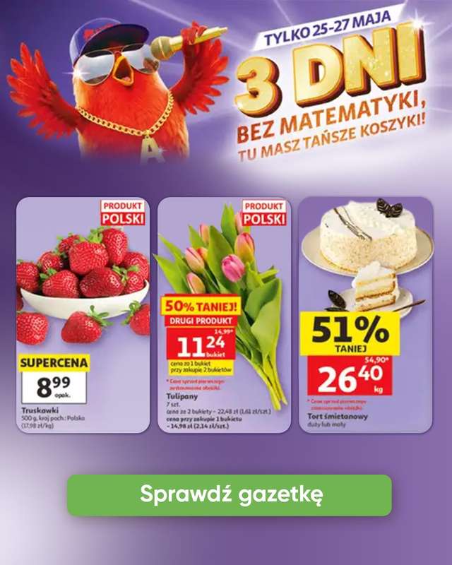 Auchan - gazetka promocyjna Oferta 3-dniowa od poniedziałku 25.05 do środy 27.05