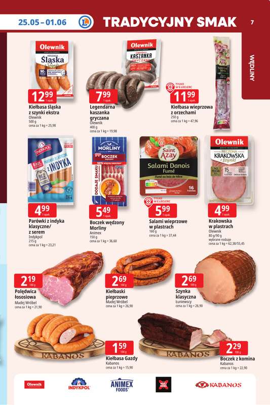 Leclerc - gazetka promocyjna Oferta E.Leclerc | Tanio to tu! od poniedziałku 25.05 do poniedziałku 01.06 - strona 7