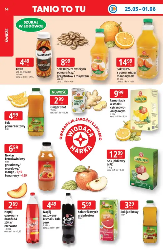 Leclerc - gazetka promocyjna Oferta E.Leclerc | Tanio to tu! od poniedziałku 25.05 do poniedziałku 01.06 - strona 14