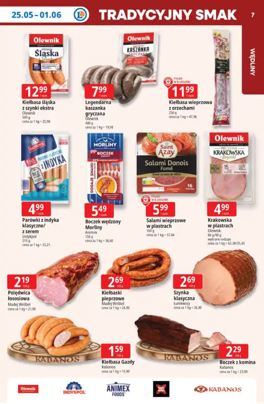 Leclerc - gazetka promocyjna Oferta E.Leclerc | Tanio to tu! od poniedziałku 25.05 do poniedziałku 01.06 - strona 7