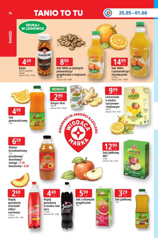 Leclerc - gazetka promocyjna Oferta E.Leclerc | Tanio to tu! od poniedziałku 25.05 do poniedziałku 01.06 - strona 14