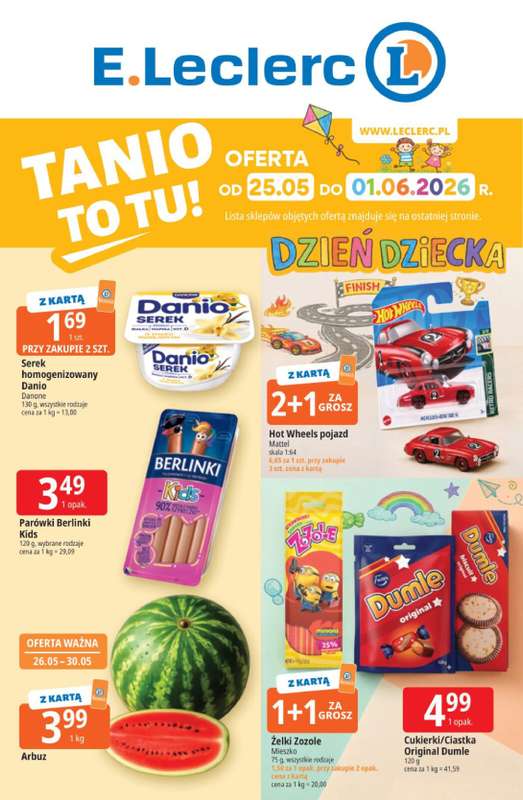 Leclerc - gazetka promocyjna Oferta E.Leclerc | Tanio to tu! od poniedziałku 25.05 do poniedziałku 01.06