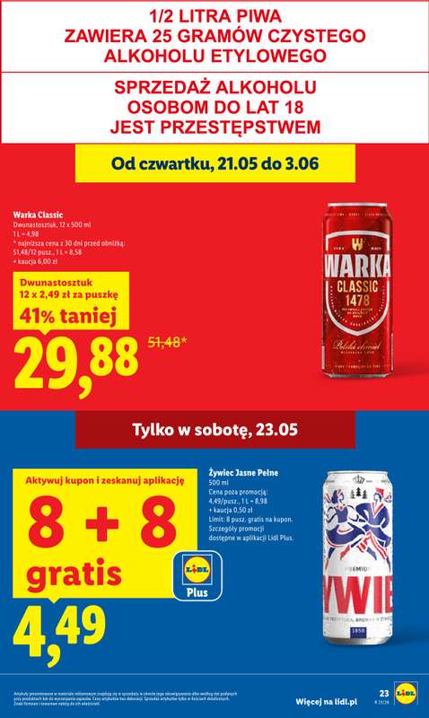 Lidl - gazetka promocyjna Oferta od czwartku od czwartku 21.05 do soboty 23.05 - strona 23