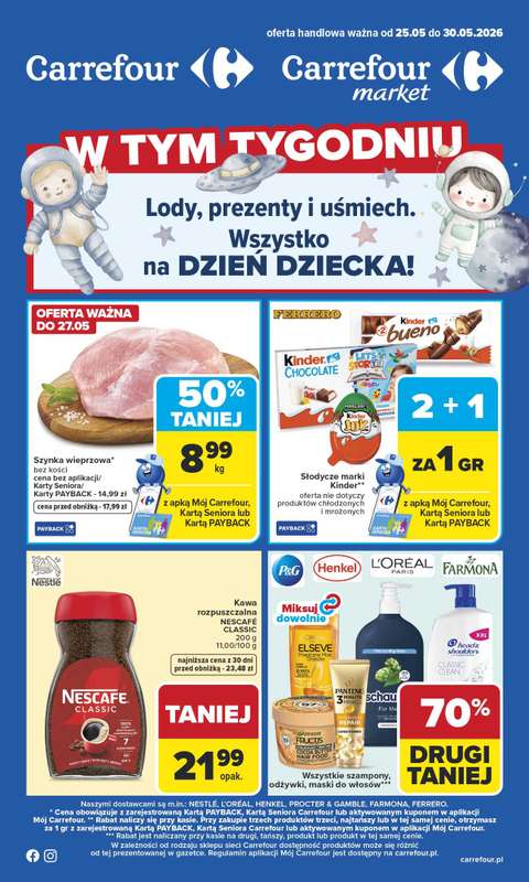 Carrefour - gazetka promocyjna Gazetka Carrefour od poniedziałku od poniedziałku 25.05 do soboty 30.05