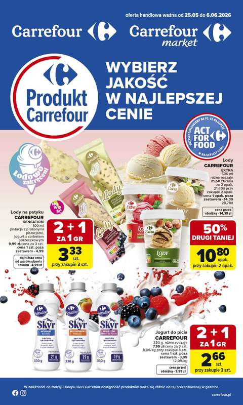 Carrefour - gazetka promocyjna Gazetka Produkt Carrefour od poniedziałku od poniedziałku 25.05 do soboty 06.06