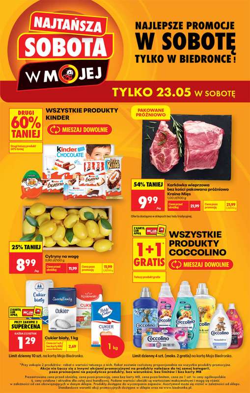 Biedronka - gazetka promocyjna Najtańsza sobota od soboty 23.05 do soboty 23.05