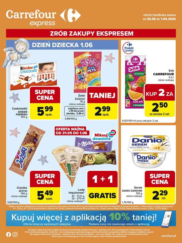 Carrefour Express - gazetka promocyjna Gazetka Express od wtorku 26.05 do poniedziałku 01.06