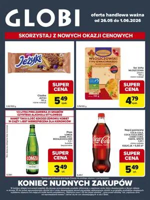 Globi - gazetka promocyjna Gazetka Globi od wtorku 26.05 do poniedziałku 01.06
