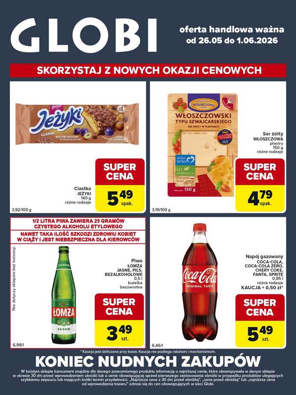 Globi - gazetka promocyjna Gazetka Globi od wtorku 26.05 do poniedziałku 01.06