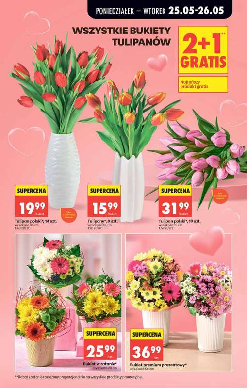 Biedronka - gazetka promocyjna Kwiaty na Dzień Matki od poniedziałku 25.05 do wtorku 26.05