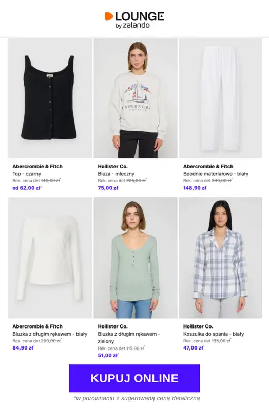 Lounge by Zalando - gazetka promocyjna Do -85% Abercrombie & Fitch + Hollister Co. od poniedziałku 25.05 do czwartku 28.05 - strona 6