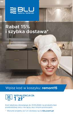 Blu Salony Łazienek - gazetka promocyjna Kod rabatowy od poniedziałku 25.05 do niedzieli 31.05