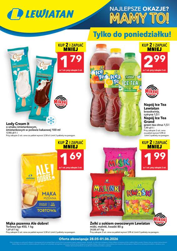 LEWIATAN - gazetka promocyjna W wielopakach taniej! od czwartku 28.05 do poniedziałku 01.06