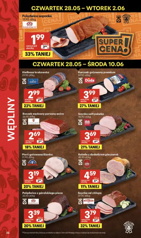 Delikatesy Centrum - gazetka promocyjna Gazetka  do środy 10.06 - strona 22