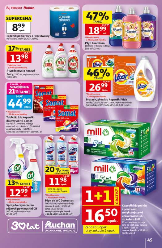 Auchan - gazetka promocyjna Gazetka 30 Lat Hipermarket Auchan od czwartku 28.05 do środy 03.06 - strona 45