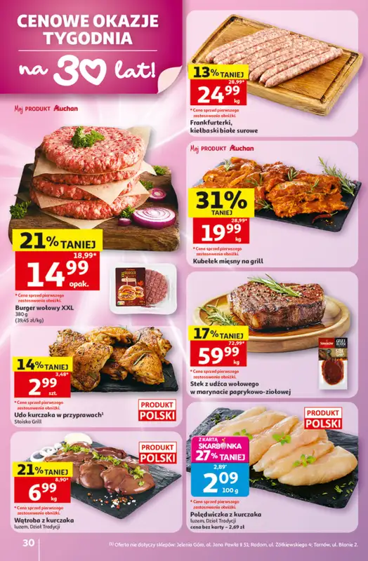 Auchan - gazetka promocyjna Gazetka 30 Lat Hipermarket Auchan od czwartku 28.05 do środy 03.06 - strona 30