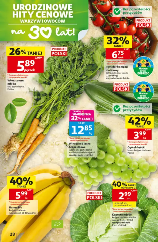 Auchan - gazetka promocyjna Gazetka 30 Lat Hipermarket Auchan od czwartku 28.05 do środy 03.06 - strona 28