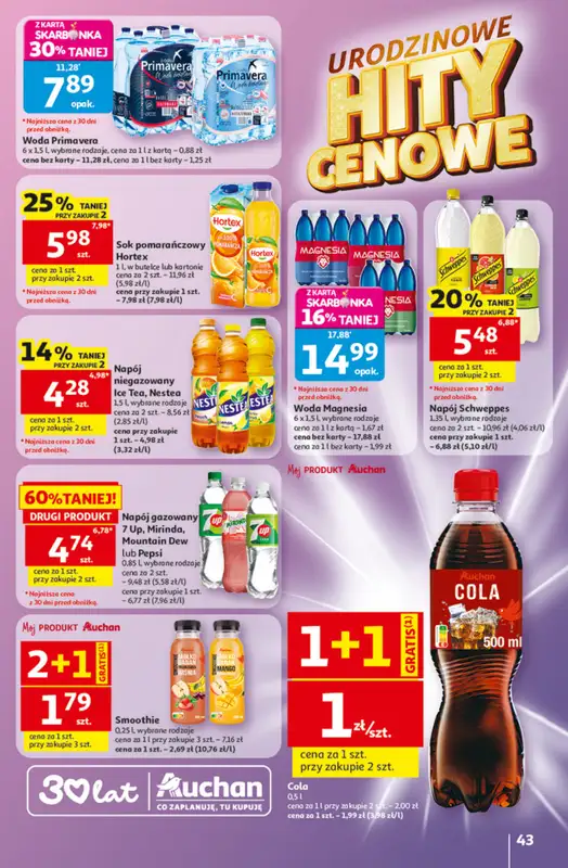 Auchan - gazetka promocyjna Gazetka 30 Lat Hipermarket Auchan od czwartku 28.05 do środy 03.06 - strona 43