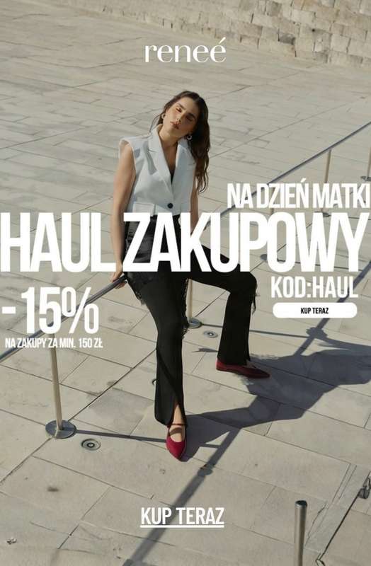 Renee - gazetka promocyjna -15% na zakupy za min. 150 zł od wtorku 26.05 do środy 27.05