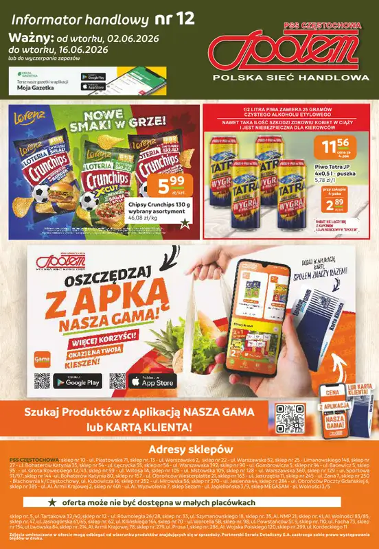 Społem Częstochowa - gazetka promocyjna Gazetka od wtorku 02.06 do wtorku 16.06 - strona 12