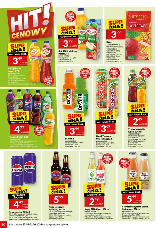 Twój Market - gazetka promocyjna Gazetka od środy 27.05 do poniedziałku 01.06 - strona 30
