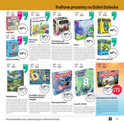 Dzień Dziecka - gazetka promocyjna Empik I Dzień Dziecka od środy 20.05 do wtorku 02.06 - strona 33