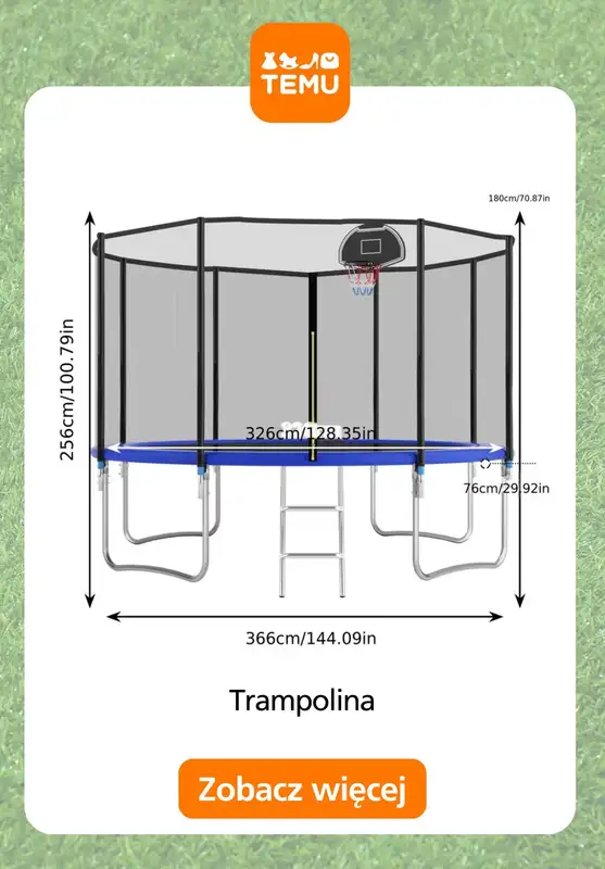 Temu - gazetka promocyjna Trampoliny ogrodowe od wtorku 26.05  - strona 3