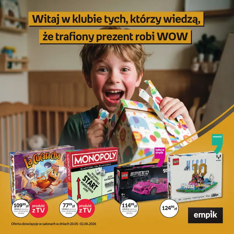 Dzień Dziecka - gazetka promocyjna Empik I Dzień Dziecka od środy 20.05 do wtorku 02.06