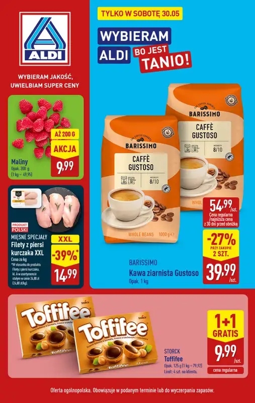 Aldi - gazetka promocyjna Najlepsze oferty na sobotę w Aldi!  