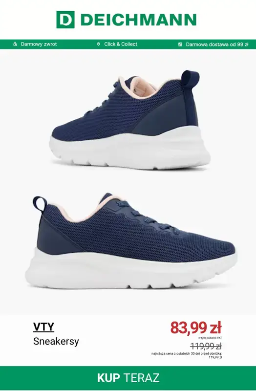 Deichmann - gazetka promocyjna Wygodne sneakersy damskie od środy 27.05  - strona 2