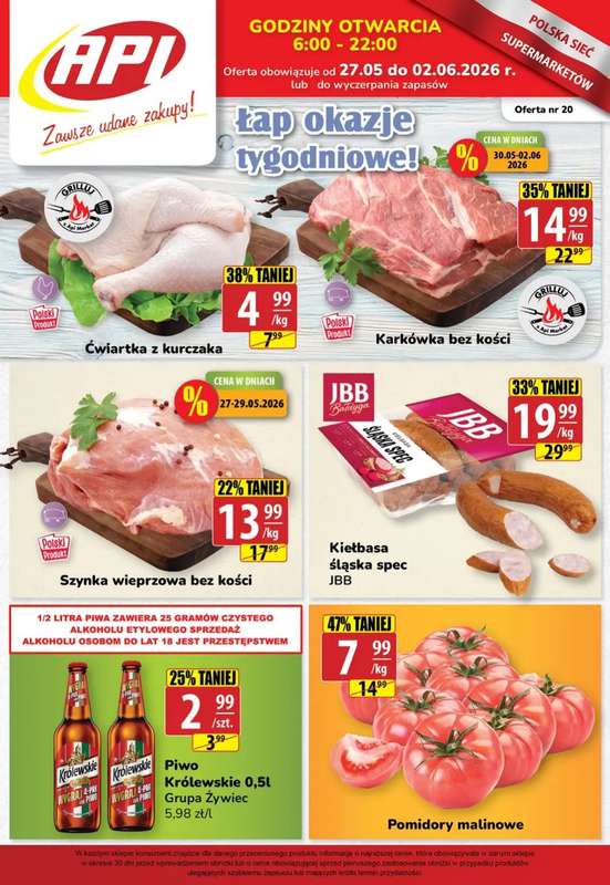 API Market - gazetka promocyjna Gazetka od środy 27.05 do wtorku 02.06