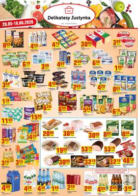 Delikatesy Justynka - gazetka promocyjna Gazetka od czwartku 28.05 do środy 10.06