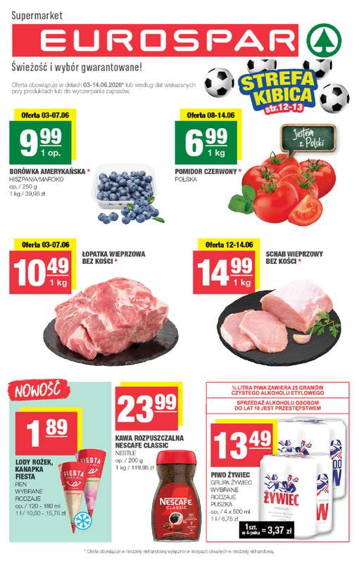 SPAR - gazetka promocyjna Gazetka Eurospar od środy 03.06 do niedzieli 14.06