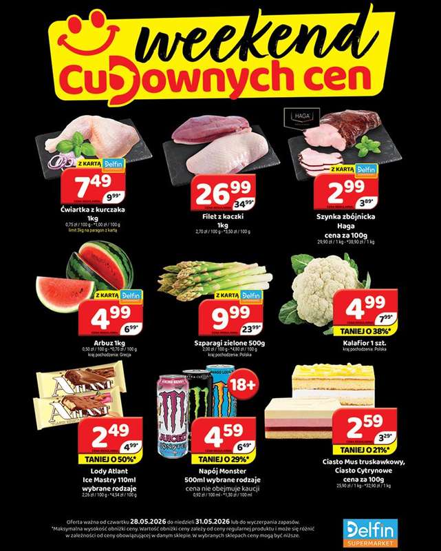 Delfin - gazetka promocyjna Weekend super cen w Aldi! od czwartku 28.05 do niedzieli 31.05