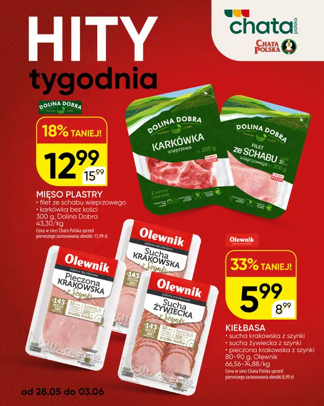 Chata Polska - gazetka promocyjna Hity tygodnia 28.05-03.06  do środy 03.06 - strona 2