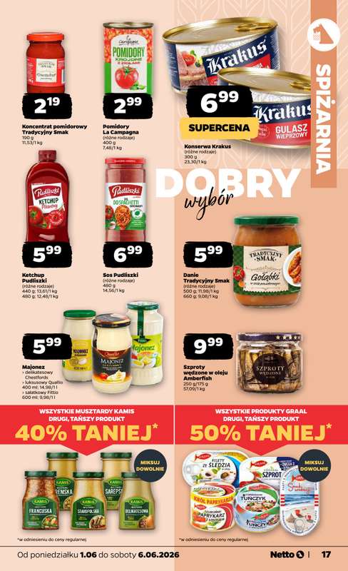 Netto - gazetka promocyjna Gazetka Spożywcza od poniedziałku 01.06 do soboty 06.06 - strona 17